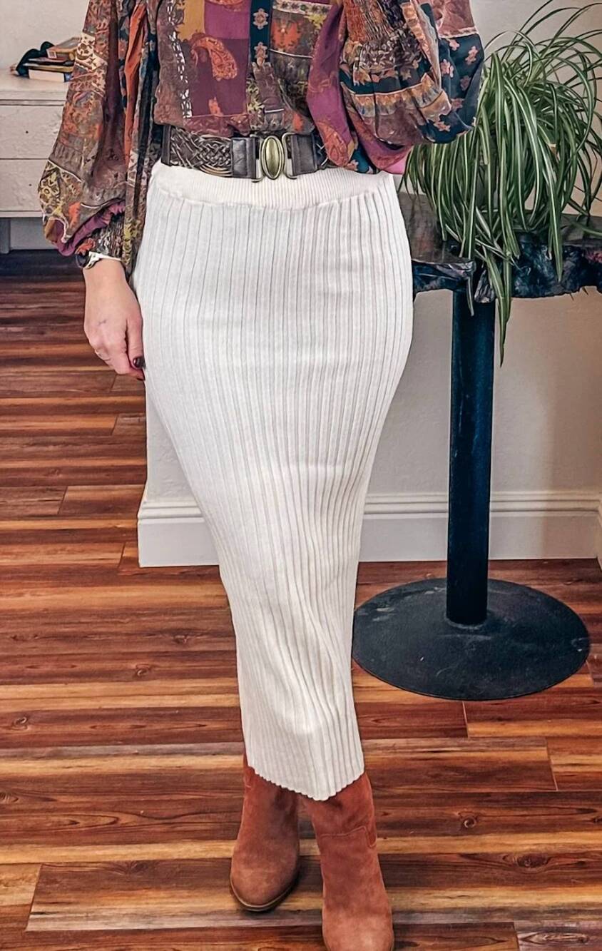 NEW MILIO MILANO snow flake midi skirt in white